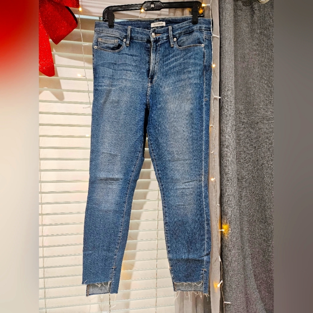 Good American cropped ripped skinny jean